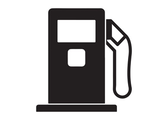 Fuel Pump Gas Station Silhouette Vector Icon for Petrol and Diesel Illustration.