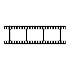 Black film strip with perforations white frames