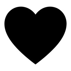 Black heart shape on white background symbol