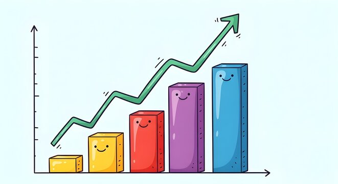 business graph with arrow
