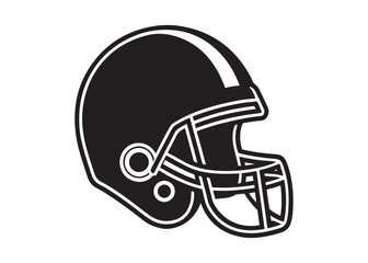 Naklejka premium American Football Helmet Silhouette Vector Illustration for Sports Design Projects.