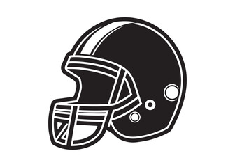 Fototapeta premium American Football Helmet Silhouette Vector Illustration for Sports Design Projects.
