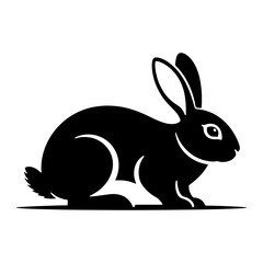 Obraz premium Black rabbit silhouette bunny animal