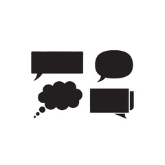 Message Bubble Silhouette – Minimalist Chat Icon in Vector Format