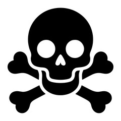 Black skull and crossbones symbol danger warning
