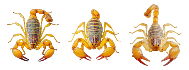 Collection of Colorful Scorpions Displaying Unique Body Features