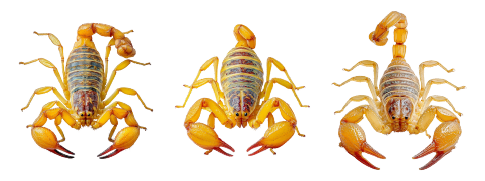Collection of Colorful Scorpions Displaying Unique Body Features