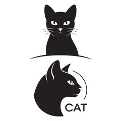 Cat Silhouette Vector Illustration  Design