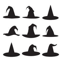 hats arranged halloween silhouette icons Vector  Design