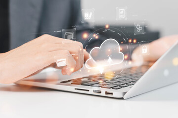 The concept of cloud file storage and backup, Cloud based file storage and secure data backup...