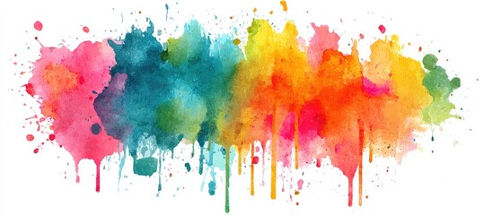 Fototapeta premium Abstract watercolor splatters in vibrant colors