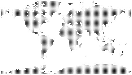 Fototapeta premium Vertical square shape dotted world map is an artistic take on cartography. Rectangular vertical square shape dot maps geometric pattern is a sophisticated design for any website background.