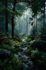 Naklejka premium Misty Forest