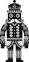 Elegant decorative nutcracker silhouette with ornate details