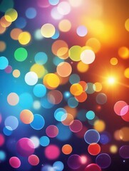 Colorful circles of light abstract bokeh background