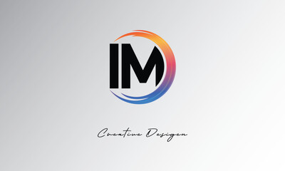 IM Creative Letter Logo with Gradient Circular Swirl – Modern, Colorful, and Versatile Branding Identity Design Template