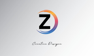 Z Creative Letter Logo with Gradient Circular Swirl – Modern, Colorful, and Versatile Branding Identity Design Template