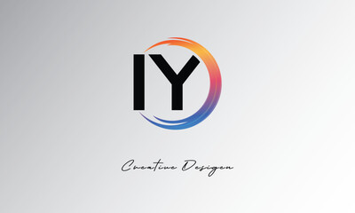 IY Creative Letter Logo with Gradient Circular Swirl – Modern, Colorful, and Versatile Branding Identity Design Template