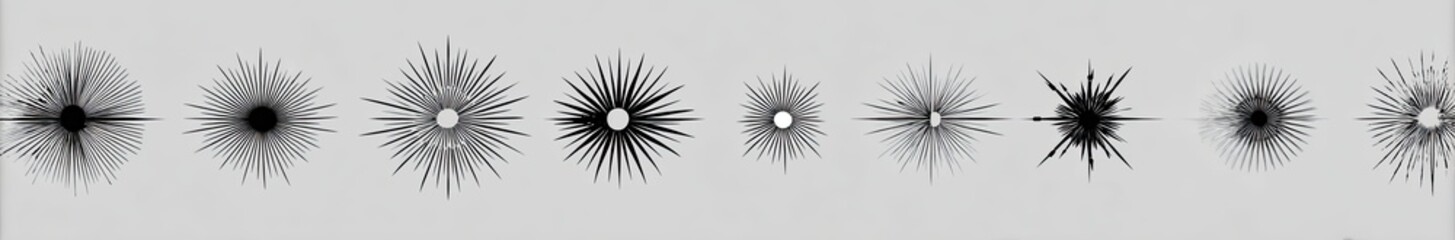 Fototapeta premium A series of radial patterns, radiating outwards from central points