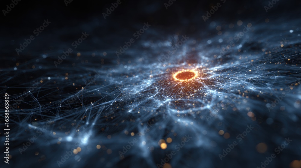 Poster abstract digital universe: a captivating visualization of an abstract digital universe, the scene ce