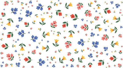 Whimsical Ditsy Floral Seamless Pattern - seamless pattern with colorful confetti