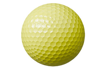 3d yellow golf ball icon. Sports equipment concept. Minimal cartoon golf sphere for game, sport, tournament, leisure, hobby isolated on white background. 3d render.