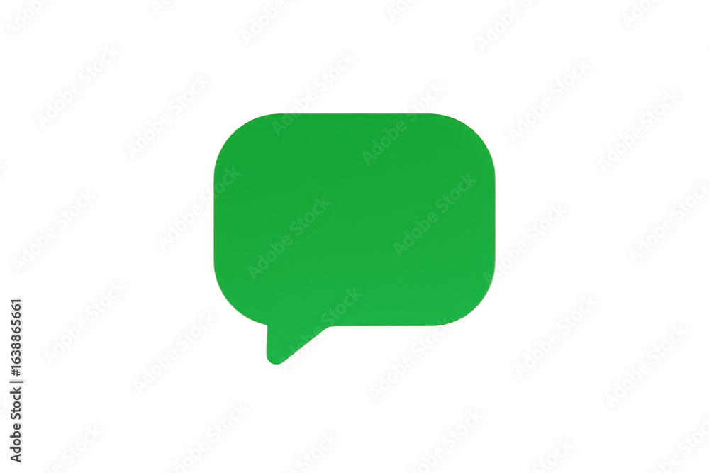 Poster green speech bubble icon representing communication and messaging in digital platforms