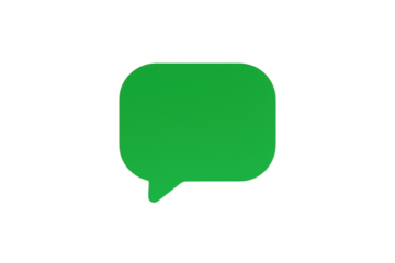 Green Speech Bubble Icon Representing Communication and Messaging in Digital Platforms