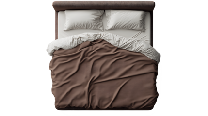 Bed top view isolated PNG