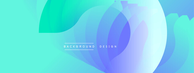 Abstract flowing shapes, turquoise, blue hues create dynamic background. Gradient colors blend seamlessly, modern design element.