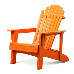 Bright orange wooden Adirondack chair