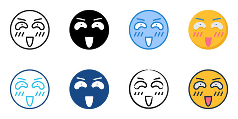 Sarcastic icon set multiple style collection 
