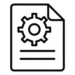 Vector Illustration of a Document with Gear Icon