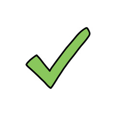Green check mark symbol &ndash; stock vector flat illustration