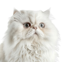Adorable White Persian Cat with Expressive Eyes in Soft Focus Background