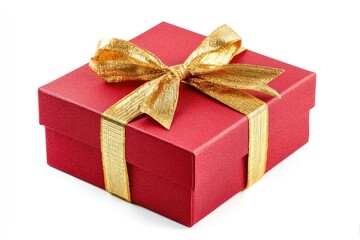 Obraz premium Red gift box with gold ribbon (4)