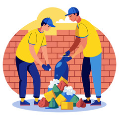 construction worker with trowel