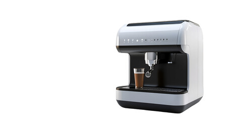 Futuristic AI-Powered Coffee Machine with Blank Design Isolated on Transparent Background