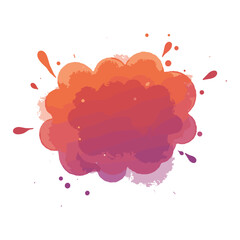 Abstract watercolor splash with vibrant orange and purple brush strokes &ndash; stock vector flat illustration