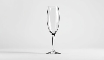 Obraz premium Empty champagne flute on white background, studio shot