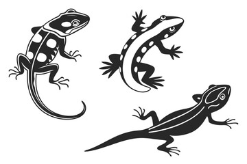 Amphibians sihouette black vector