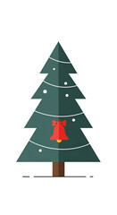 Christmas Tree Illustration On Transparent Black Background