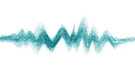 Teal wave pattern on white background