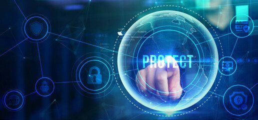 Cyber security data protection business technology privacy concept.