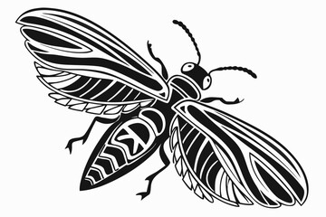 Firefly beetle sihouette black vector