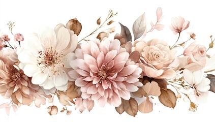 Delicate blush and beige floral arrangement