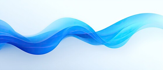 Fototapeta premium Abstract flowing blue waves on a white background