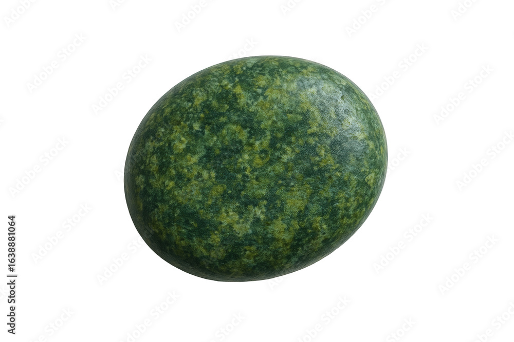 Aufkleber textured green oval object with speckled pattern, isolated on black for versatile design application