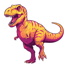 Obraz premium Colorful tyrannosaurus rex illustration roaring fiercely – stock vector flat illustration