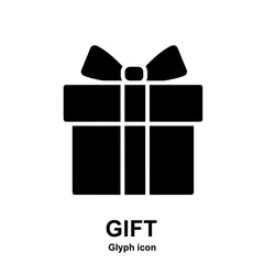 Isolated Black Gift Icon Illustration Showing Present Symbol